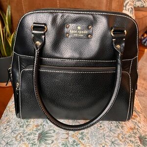 Kate Spade Wellesley Maeda Black Leather Satchel Tote Bag WKRU1429 CLASSIC EUC‎